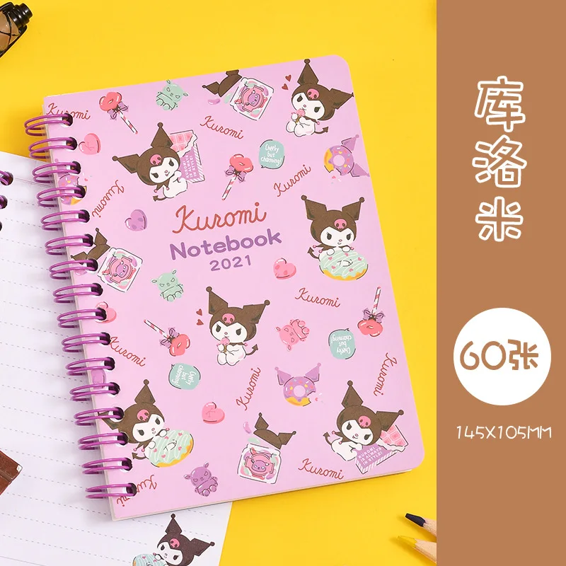 New Anime Sanrio Notebook Kawaii Hello Kitty Kuromi Melody Office Notebook Handbook Book A6 Cartoon Pp Coil Book Student Gifts