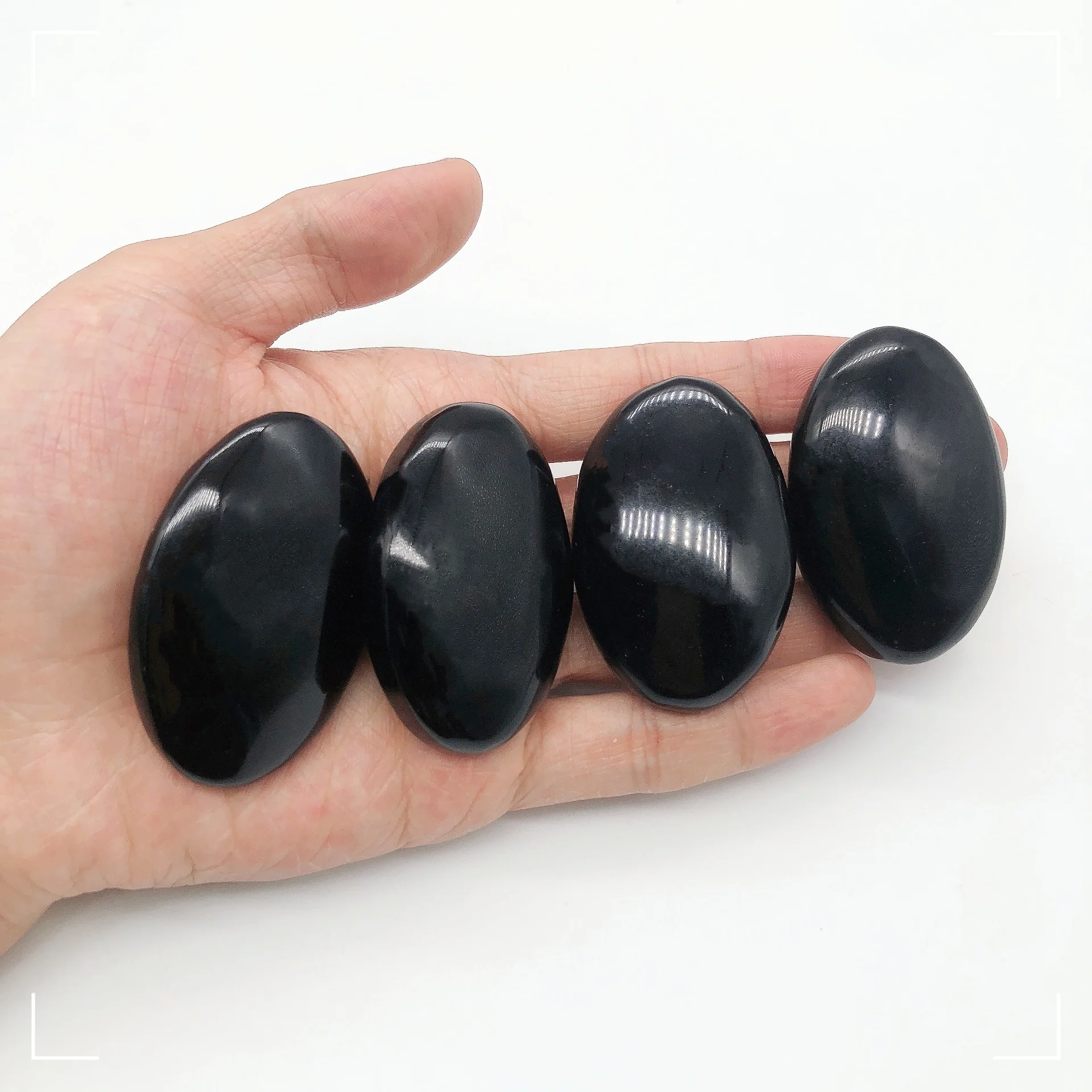 1PC Natural Obsidian Crystal Pocket Palm Stone Oval Decompression Crystal Energy Healing Home Room Decoration Gift collection