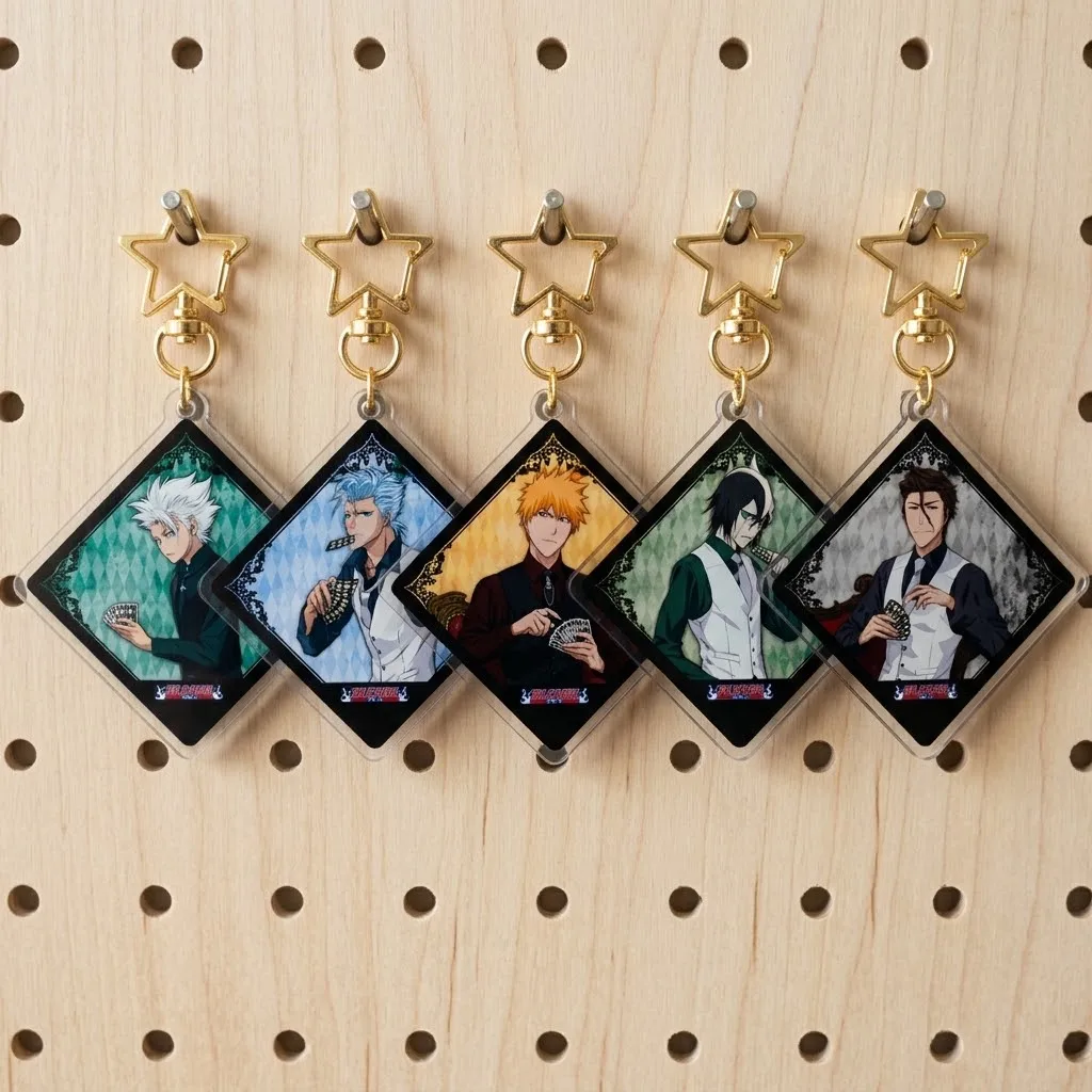 6cm Anime Bleach Acrylic Keychain Figure Desktop Decoration Collectible Ornament Cartoon Character Model Gift for Fans