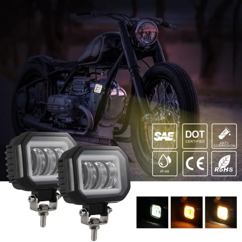 Fog Round Or Square Headlight For Auto/motor Vehicles And Electric Scooters Arctic 12-80V, Arctic V3+, 4 Lenses