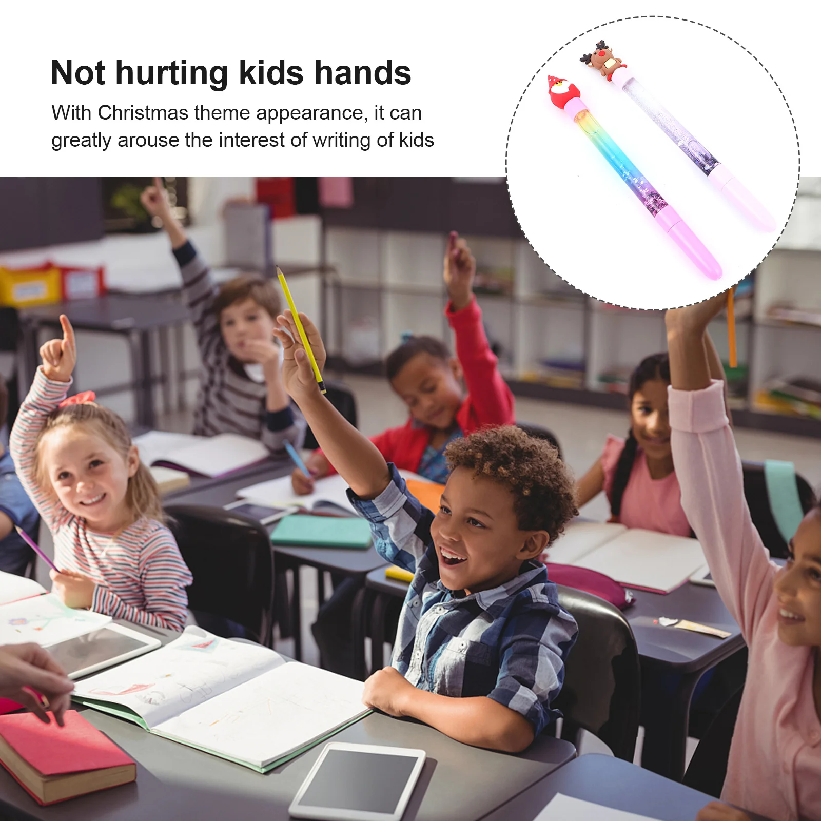 6 pezzi di penna gel natalizia penna a inchiostro per cartoni animati scrittura liscia impugnatura lunga pratica design natalizio festival regalo di cancelleria per lavoro studio