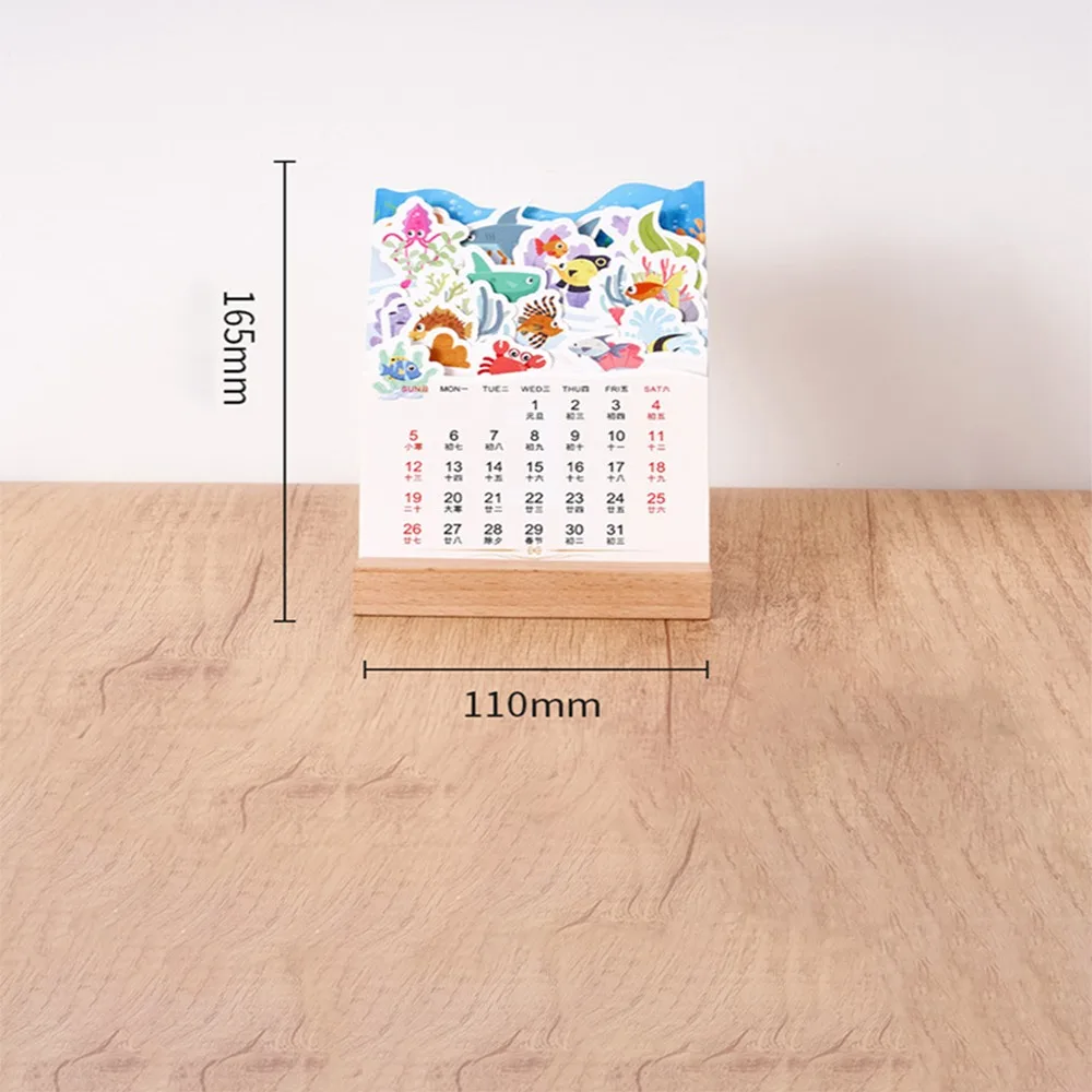 

Новогодний настольный календарь с цветущими цветами, деревянное основание, ежемесячный планировщик, календари обратного отсчета, съемные ежемесячные карты в форме цветов