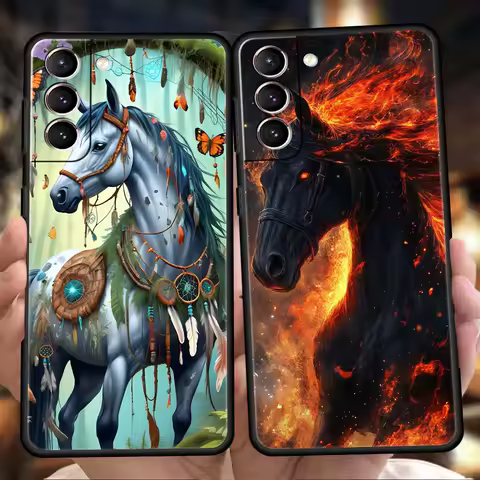 Phone Case Cover for Samsung Galaxy S25 S24 S23 S22 S20 S21 FE Ultra S25 Edge S10 Plus 5G Soft TPU Shell Horse Animal Fundas Bag