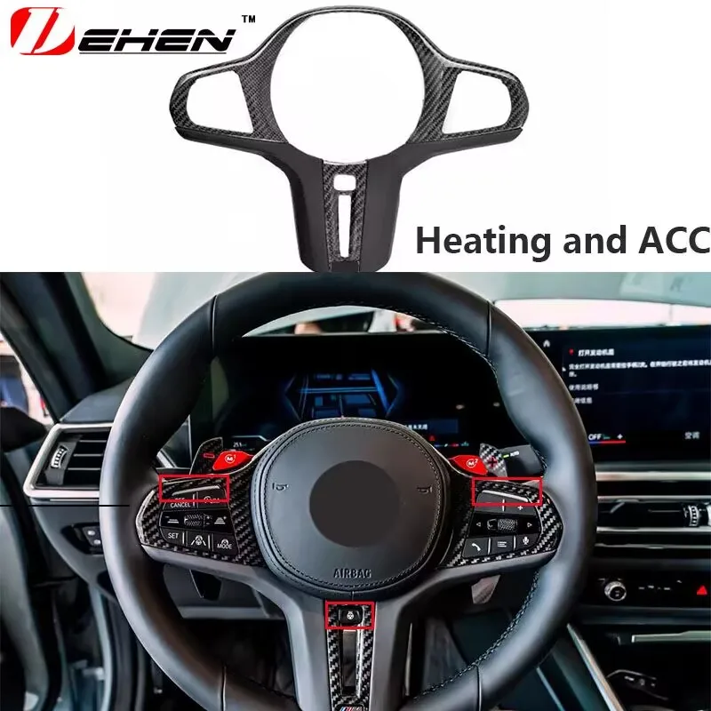 For BMW G20 G21 G22 G26 G30 G32 G42 F44 Real Carbon Fiber Car Steering Wheel Frame Cover M Performance Interior Replacment Kit