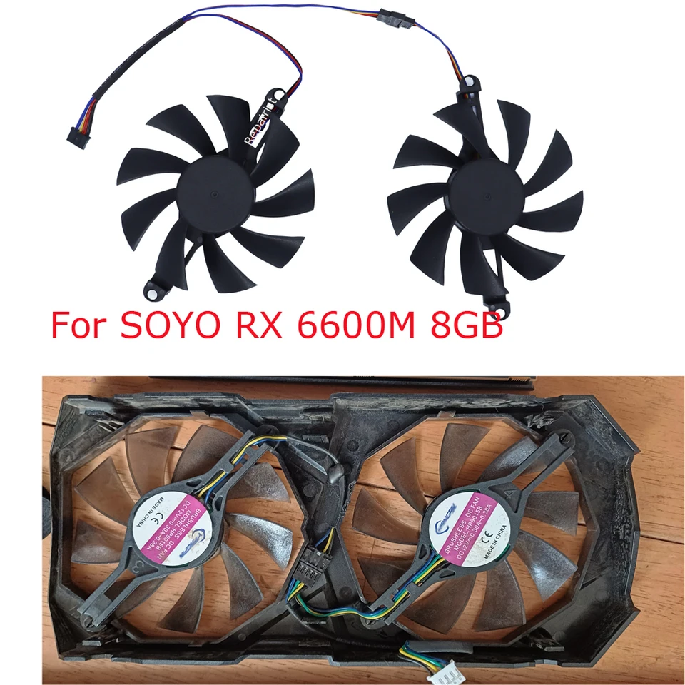85mm GPU Fan for Soyo RX 580 8G & RX 6600M 8GB