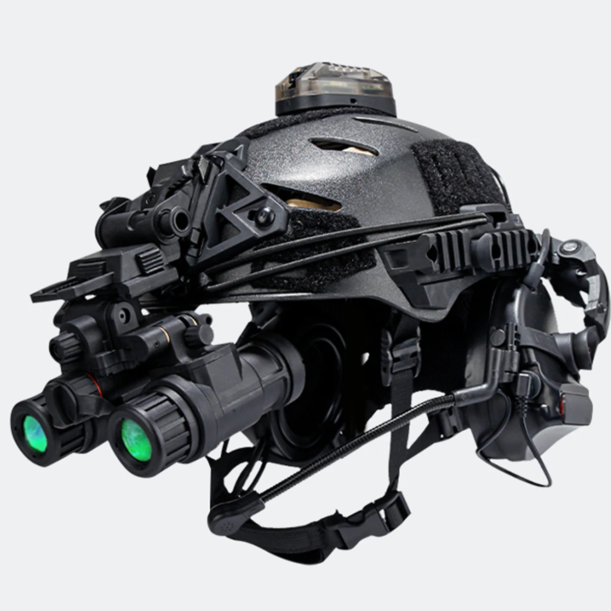 Wendy Airsoft Helmet Set with Night Vision Model Signal Light Tactical Headset Outdoor Hunting Shooting CS War Game Cos Props