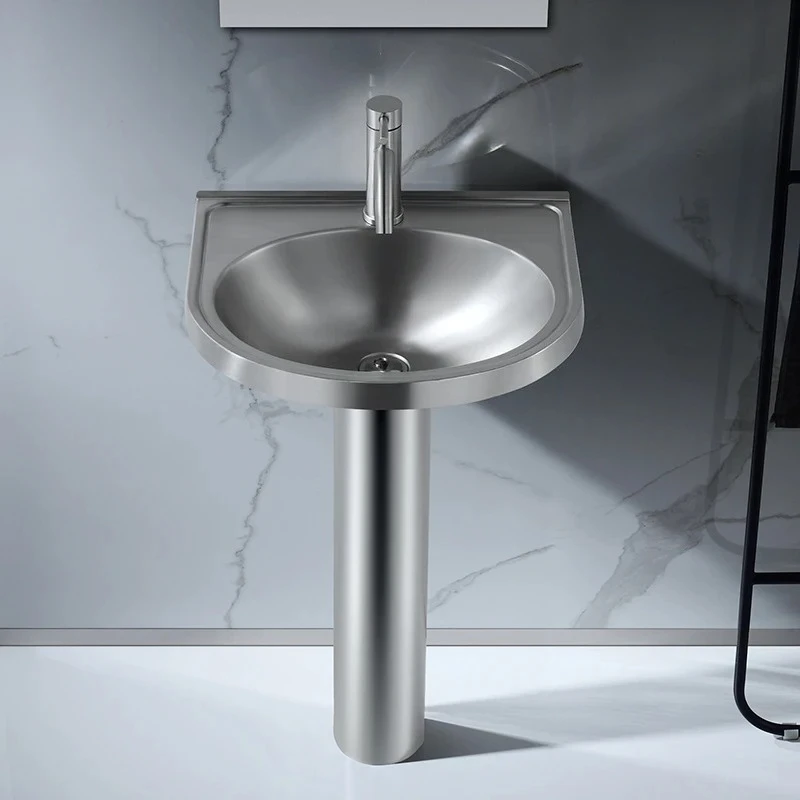 XE 304 Stainless Steel Hand Basin Integrated Floor Type Outdoor Courtyard Column Outdoor Washbasin Hand Basin
