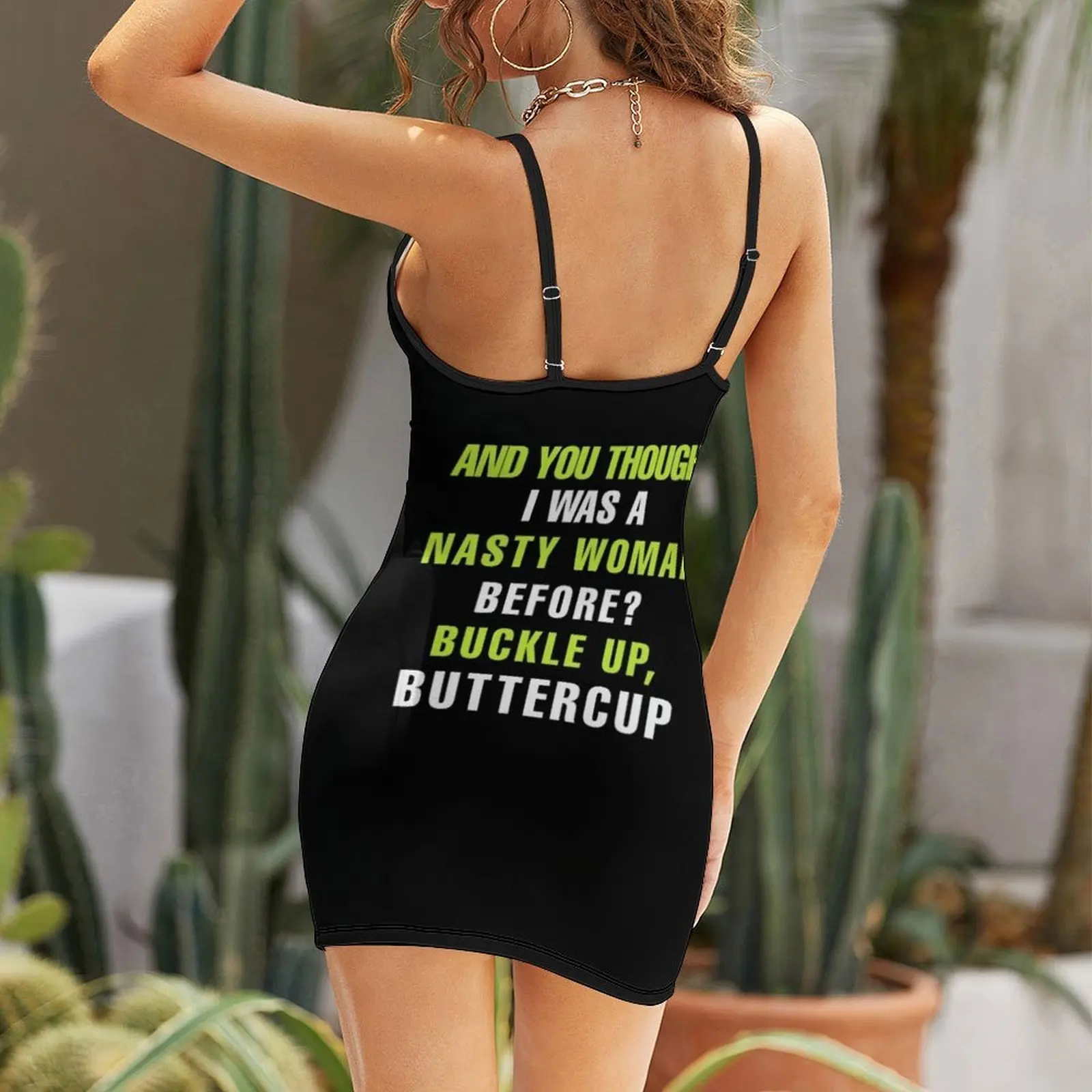 เสื้อยืด Whoopi Goldberg - และคุณคิดว่าฉันเป็นผู้หญิงขี้เกียจก่อนที่จะสวมชุดสลิง BUTTERCUP ชุดเดรสฤดูร้อนสไตล์เกาหลีสำหรับผู้หญิง