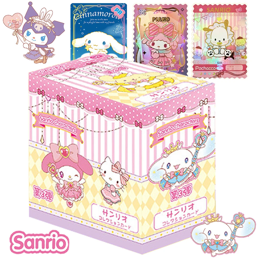 Tarjeta Original Sanrio para niños Pochacco Cinnamoroll Hello Kitty brillante estrellas de dibujos animados juego limitado tarjeta de colección juguetes para niños