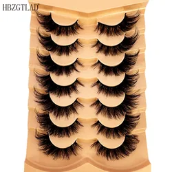 NEW 7pairs Cat eye Eyelashes 3D Natural False Lashes 5d Fluffy Soft Cross Manga Lashes Wispy Natural Eyelash Extension Makeup