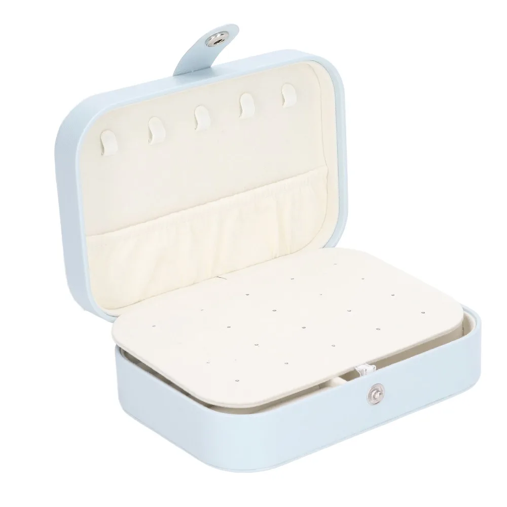 Large Capacity Travel Jewelry Case Leather Simple Jewelry Travel Case Multifunction Double Layer Travel Jewelry Box Travel