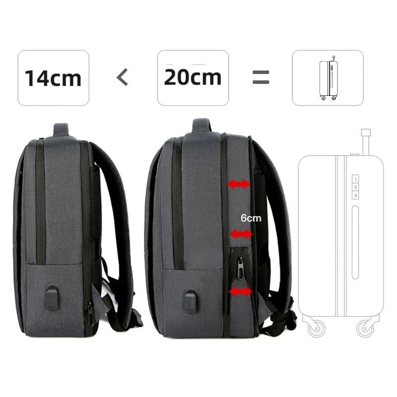 Backpack d'ordinateur portable U55C USB des sacs à informatique à imperméable pour hommes
