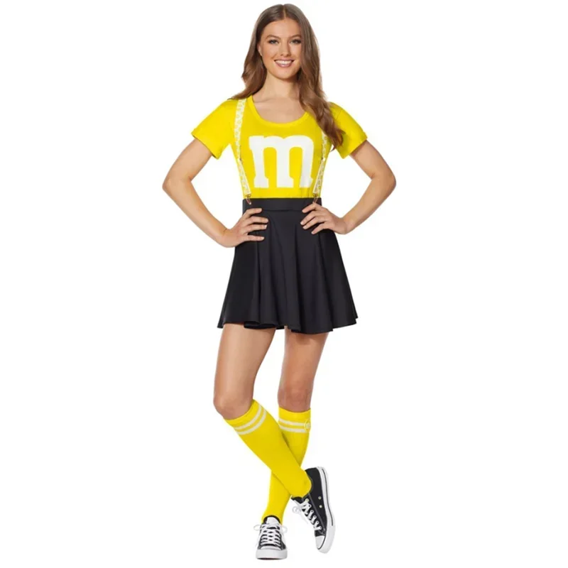 Sexy Japanese High School Girl Cheerleader Glee Style M Fancy Dress Halloween Cheerleading Cosplay Costume