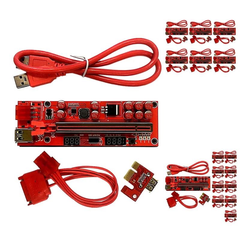 

Новый VER016 PRO PCI-E 1X до 16X удлинительный кабель графического процессора со светодиодным дисплеем температуры/напряжения для добычи BTC