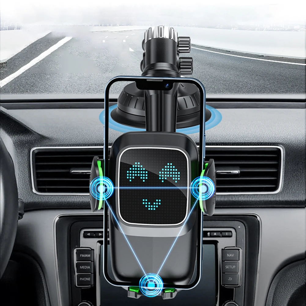 Air Vent Phone Mount Flexible Long Arm 360 Degree Rotating Windshield Phone Stand Hands Free Air Vent GPS Stand with Suction Cup