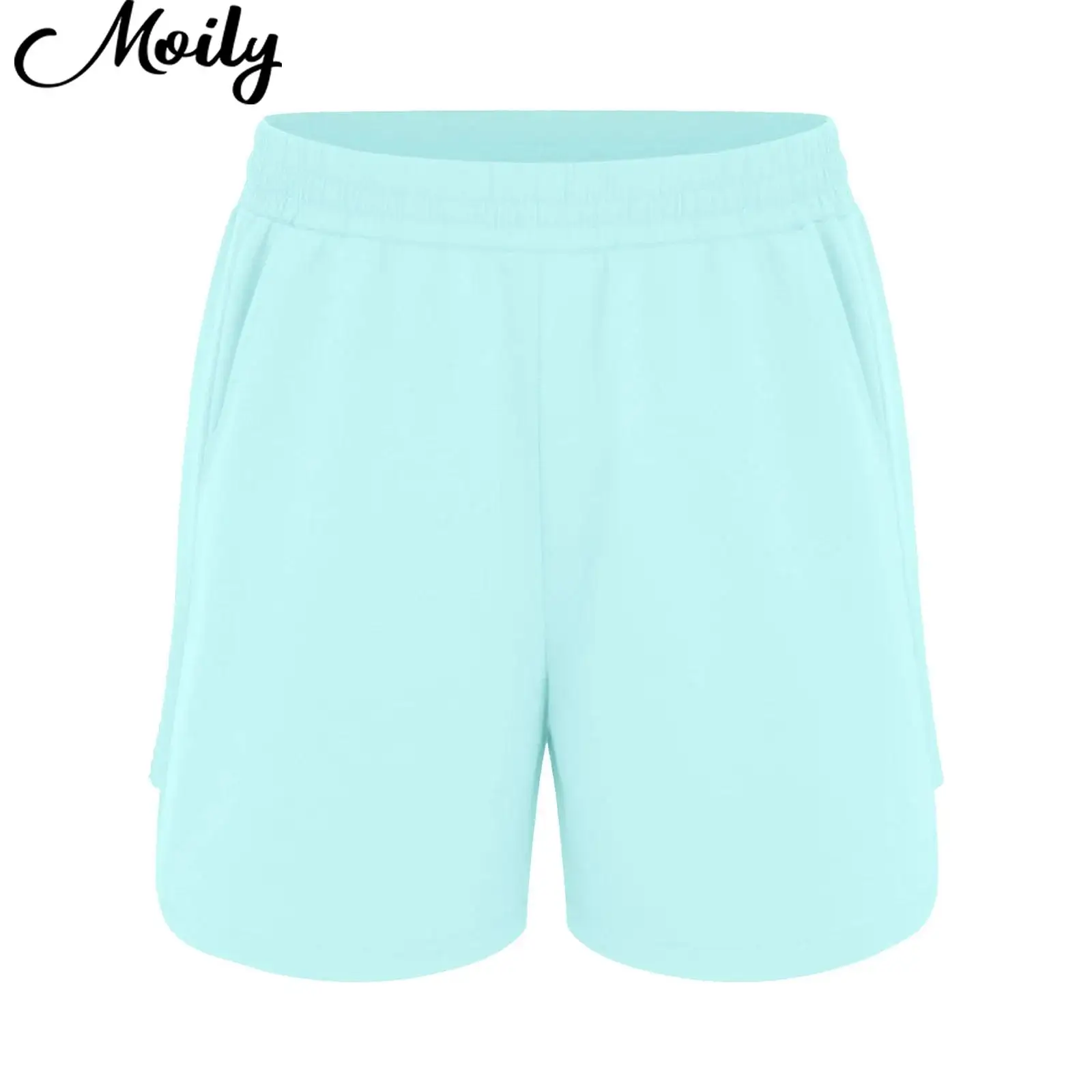 

Kids Girl Running Jogging Workout Yoga Sports Shorts Bottoms Elastic Waistband Sides Split Shorts with Pockets Beach Active Wear