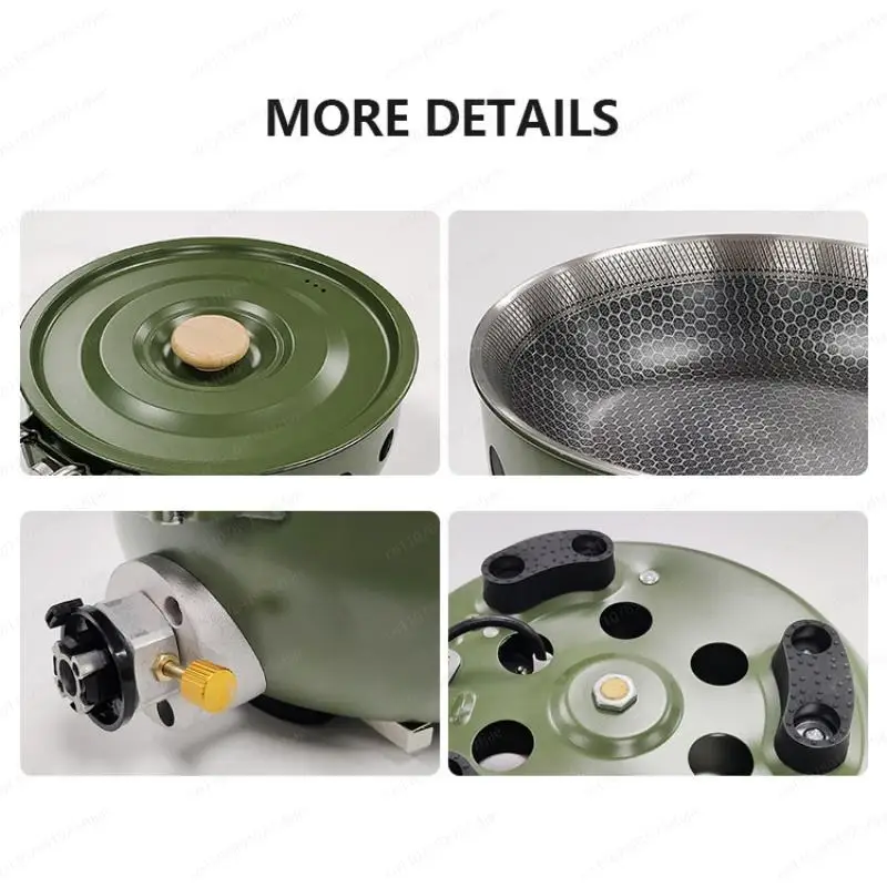 All-in-One Portable Camping Stove, Multifunctional Outdoor Gas Cooker for Boiling, Frying & Grilling, Compact Picnic Kit