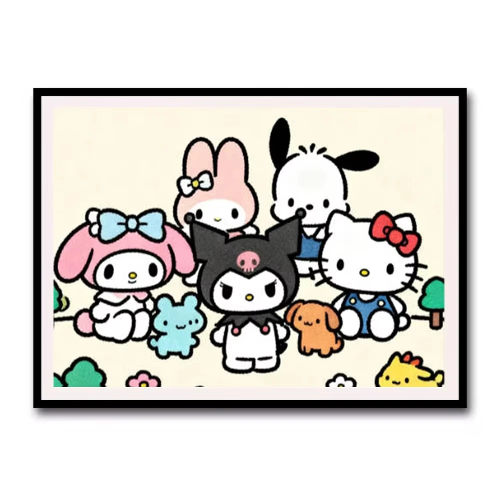 DIY Diamant-Malerei-Set Sanrio-Charakter Diamantkunst Vollflächiges Strass-Mosaik Wanddekoration Geschenk für Zuhause Rahmenlos