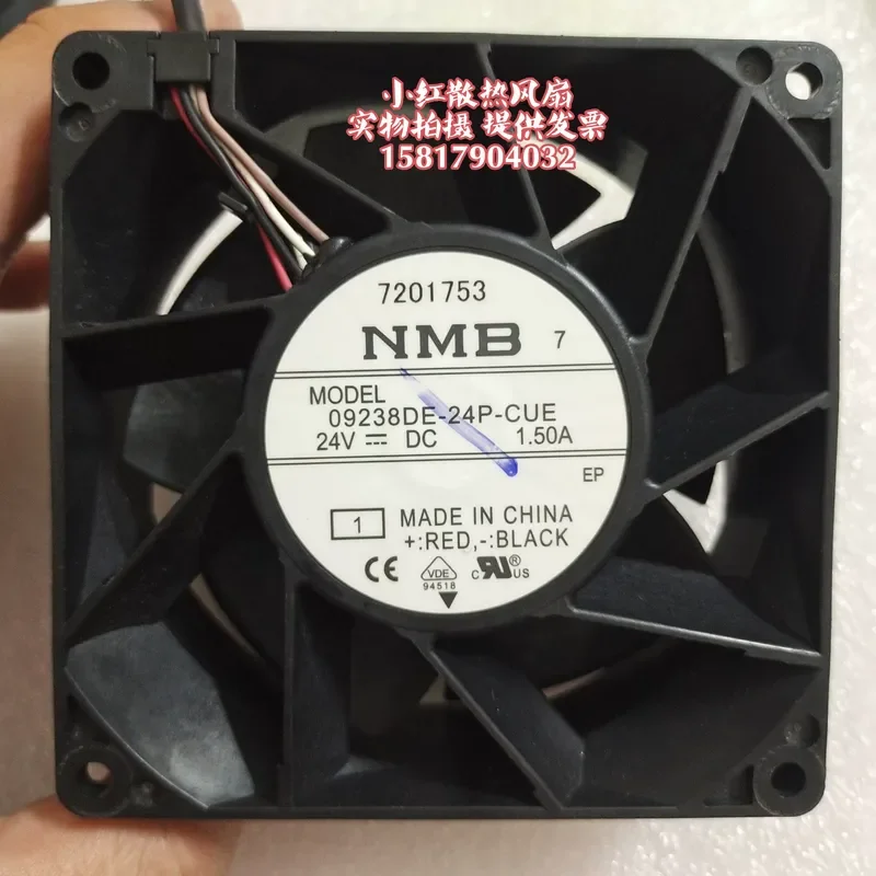 for 09238DE-24P-CUE NMB 9038 24V 1.50A Waterproof 4-Wire PWM Cooling Fan 9CM