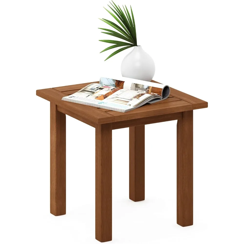 Natural Hardwood Outdoor Patio End Table