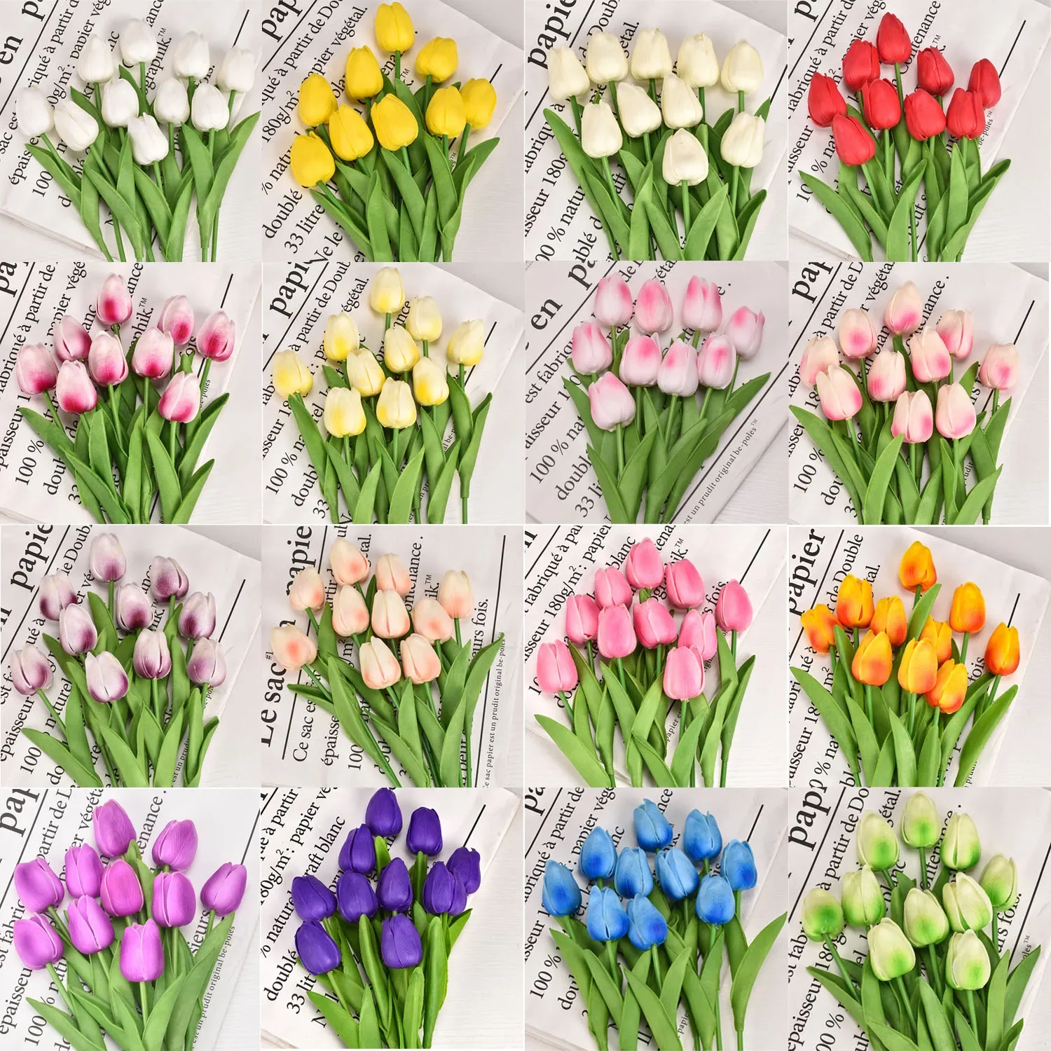 35cm Tulip Flower Artificial Flowers Bouquet for Room Decoration and Wedding Supplies Home Decor Halloween Plants