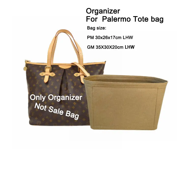 

Felt Bag Insert Organizer Fit For Palermo Monogram Canvas Shoulder Tote Bag Inner Liner Bag In Bag Shaper