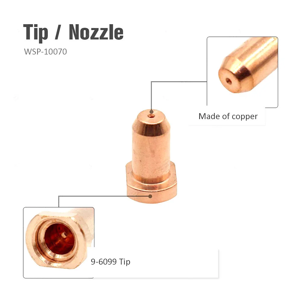 20pcs Plasma Torch Parts 9-6006 9-6099 for Thermal Dynamics PCH-10 20 25 35 Copper Chromium Substrate Material