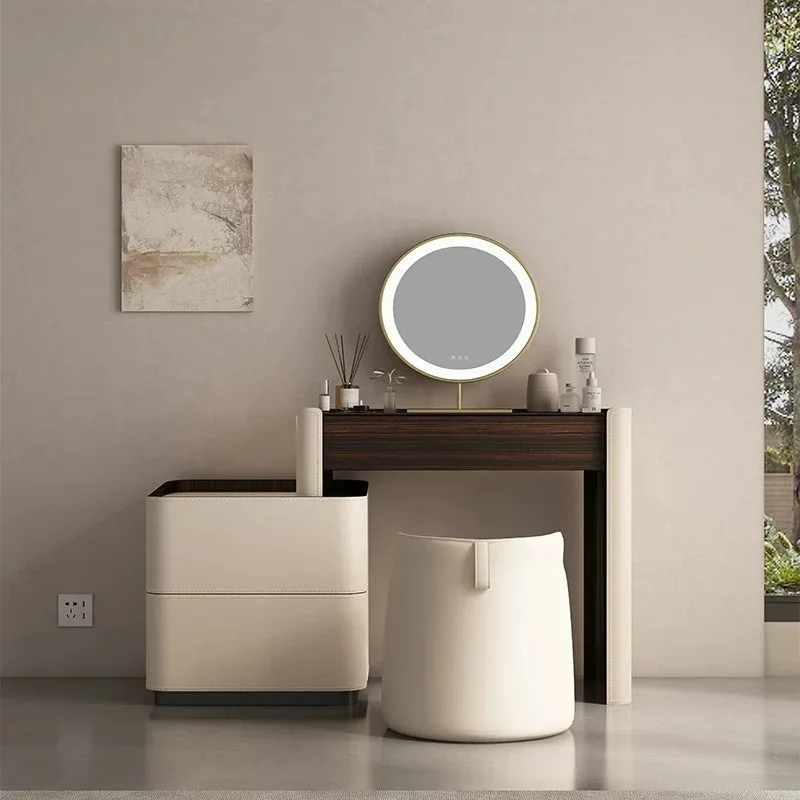 Beige Organizers Vanity Desk European Square Bedroom Hotel Dressing Table Makeup Luxury Beauty Tocador Maquillaje Home Furniture