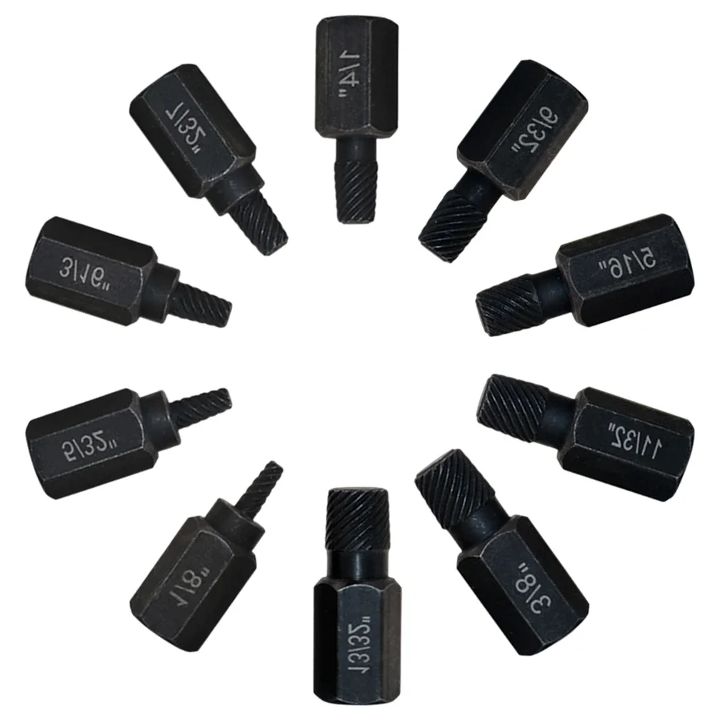 

10Pcs Screw Extractor Drill Bit Set Alloy Steel Damaged Screw Remover Multi-Spline Bolt Screw Extractor Broken Bolt Extractor