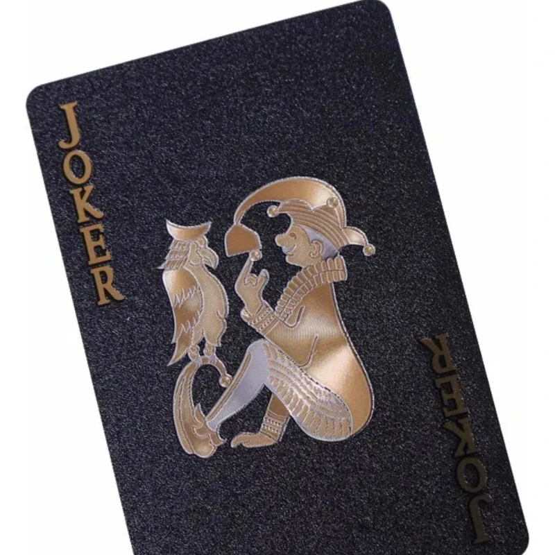 防水ブラックゴールドトランププレミアムカジノグレードポーカーデッキセットエレガントなデザイン耐久性のある PVC 素材パーティーポーカーカード