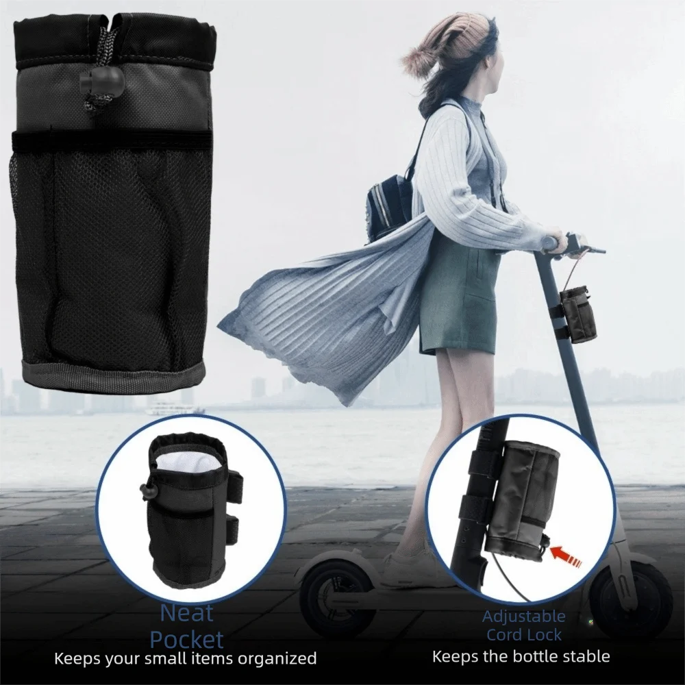 Insulated Scooter Water Bottle Holder Mesh Bag Bumper Cover Handlebar Cup Holder Handlebar Water Bottle Bag view 4