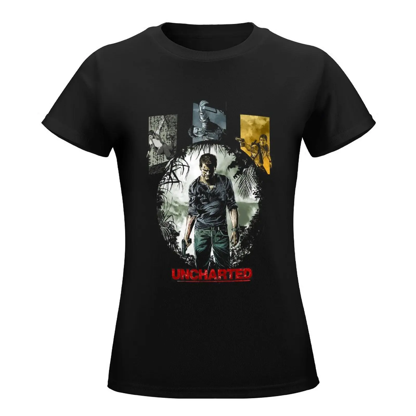 Beautiful gift for fans and lovers Uncharted character gift for fans gamer T-Shirt summer top lady clothes t shirts for Womens