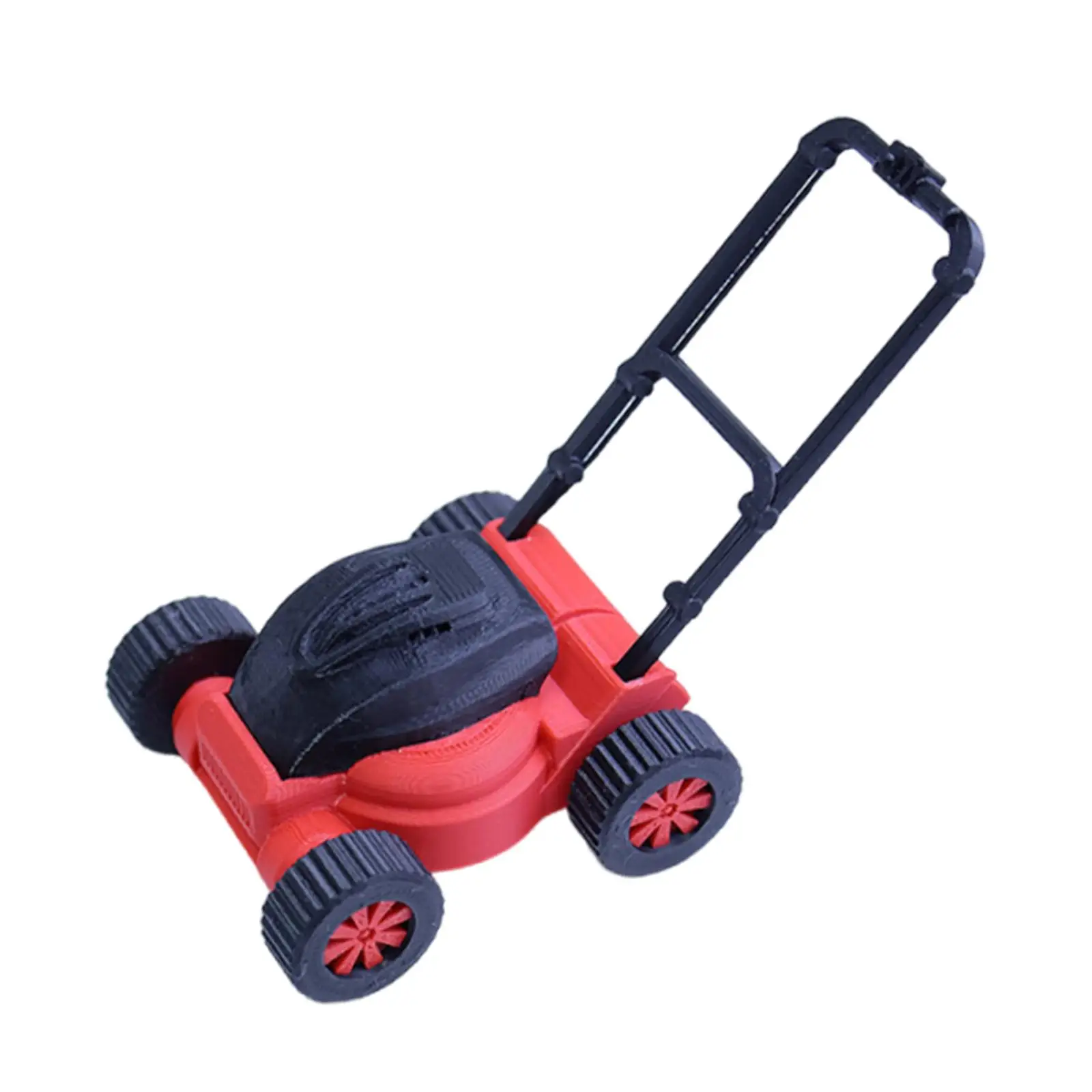 Miniature Lawn Mower Model DIY Craft Toy Doll House Decor Realistic Landscape Handmade Ornament Interactive Accessories for