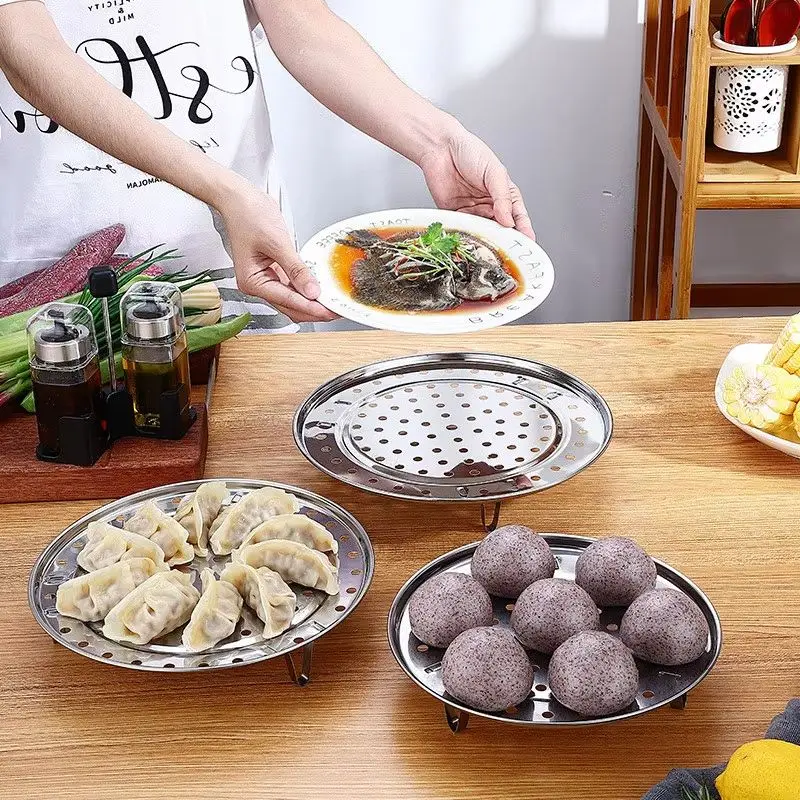 

Multifunction Stainless Steel Steamer Rack Steaming Tray Dumplings Eggs Grill Stand Kitchen Cooking Accessories