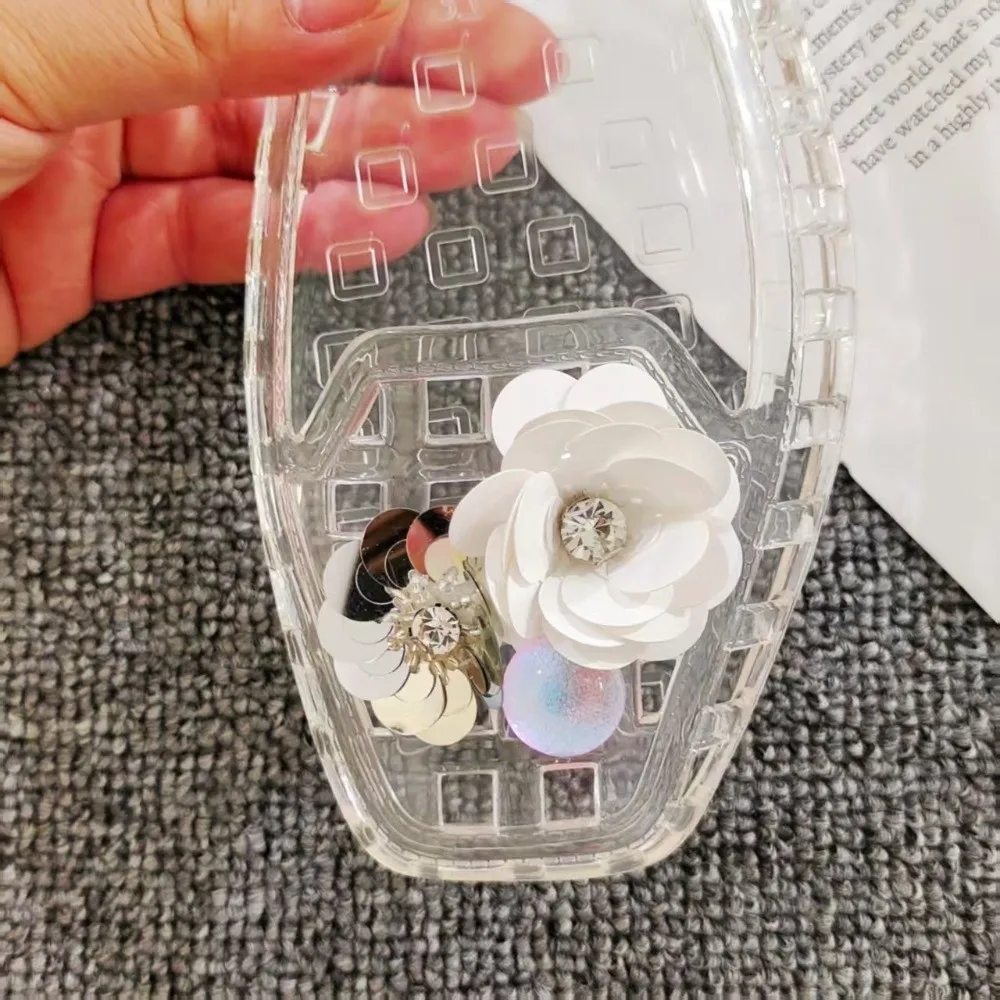 Transparent PVC Material Shoe Charms Transparent String Hole Design Bead Chain Detachable Seaweed Bead Shoe Flower Summer Style