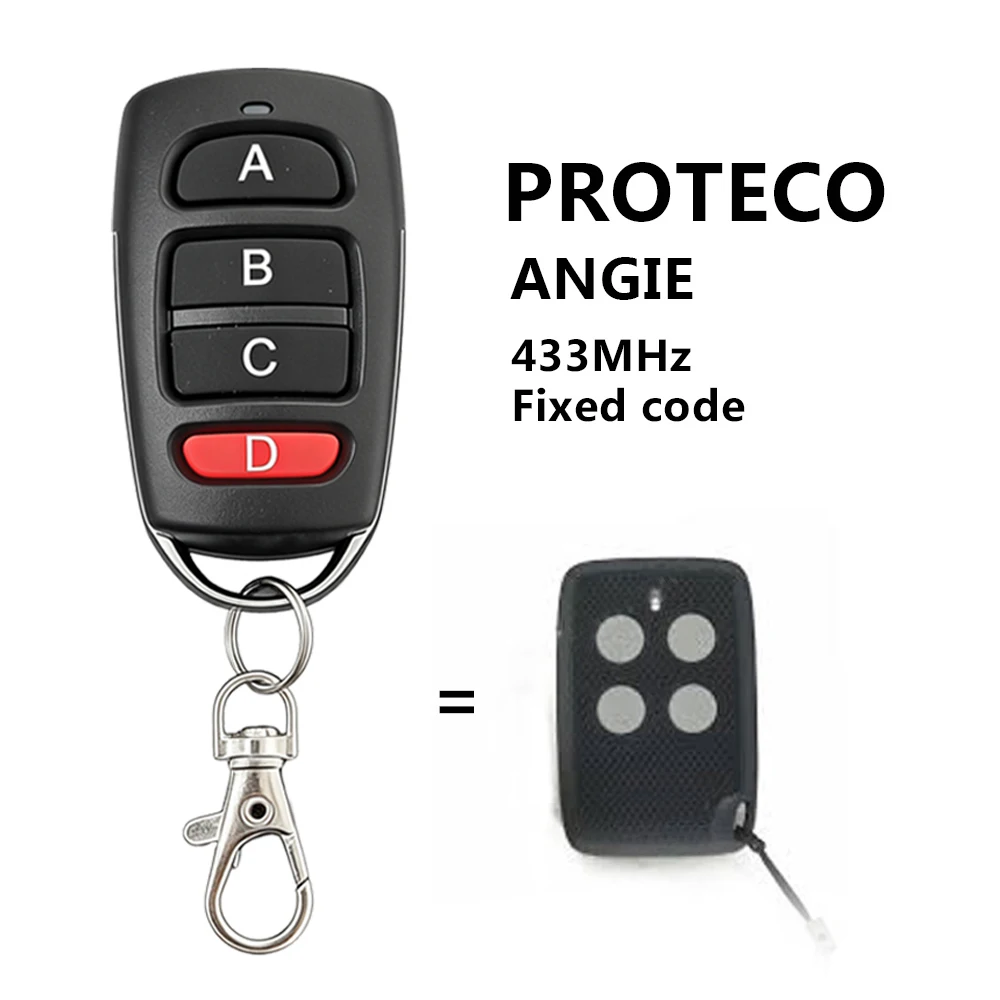 1~3pcs PROTECO ANGIE 433.92MHz Garage Door Remote Control 433MHz Fixed Code Transmitter 4 Buttons