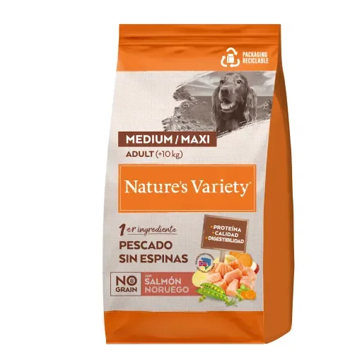 Nature's Variety Pienso Medium Adult No Grain Free Salmon para Perros - 10 + 2 KG