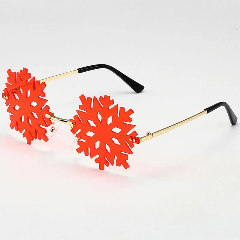 

Simple Elegant Fashionable Christmas Snowflake Sunglasses for Men and Women Frameless Party and Dance Glasses