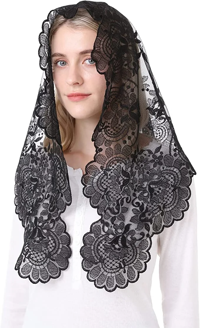 Spanische Art traditionelle Spitze Mantilla Kirche Schleier katholischen Schleier für Frauen