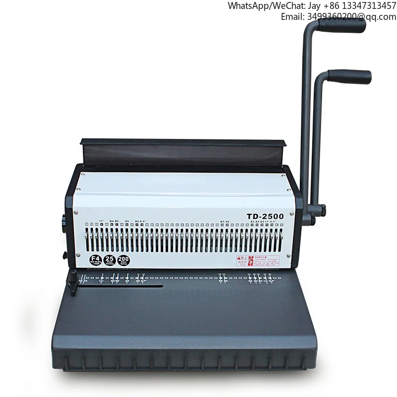 

WDTD-2500 Office Use 4*4mm Square Hole Punching Machine With 40 Holes A4 Manual Calendar Wire Binding Machine