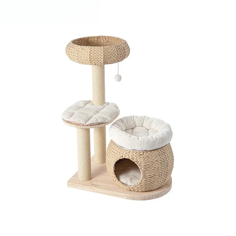 Climbing frame cat nest cat tree integrated, solid wood imported pine cat frame
