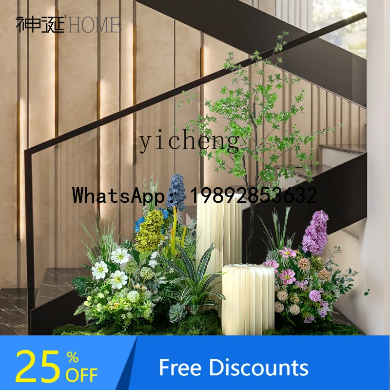 

large-scale floor simulation flower green plant landscaping decorative ornament landscape combination decoration fake plant