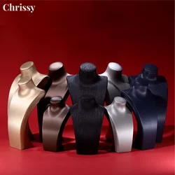 New Design Black White PU Display Bust Choker Holder Model Bust Show Exhibitor Leather Jewelry Stand Organizer
