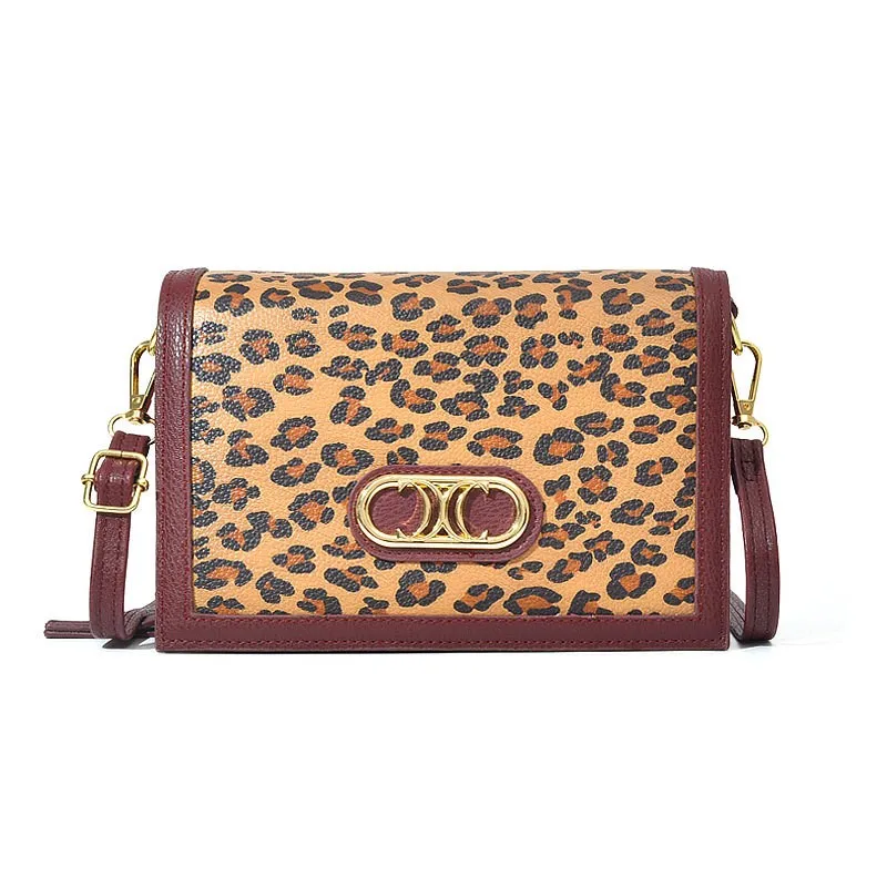 

Leopard Print Retro Single-Shoulder Crossbody Bag for Women Fashionable Designer Luxurious Commuter Mobile Phone Bag