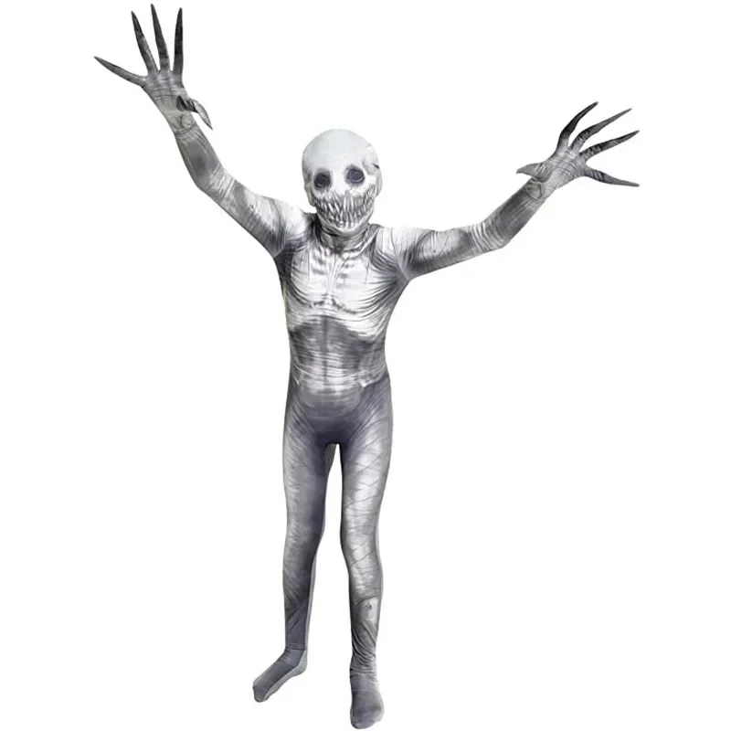 Spaventoso Tuta Costume Adulto Uomini DonneIl Rastrello Costume Zalgo Slenderman Tuta 3D Spaventoso Costume di Halloween Per Bambini Ragazzi Ragazze