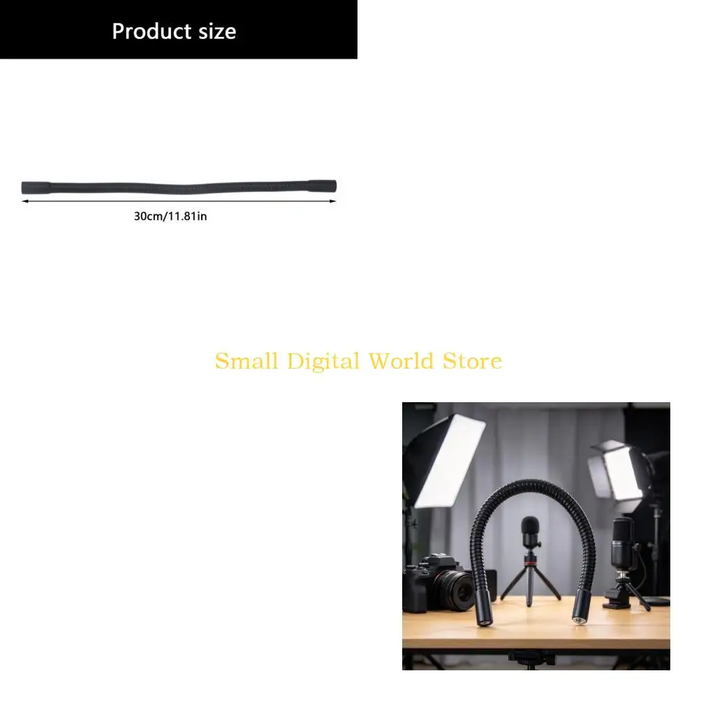 77UB Bendable Recording Stand Extension Adapter Rod with Iron and Plastic Construction, Double Female Fittings, and Directional