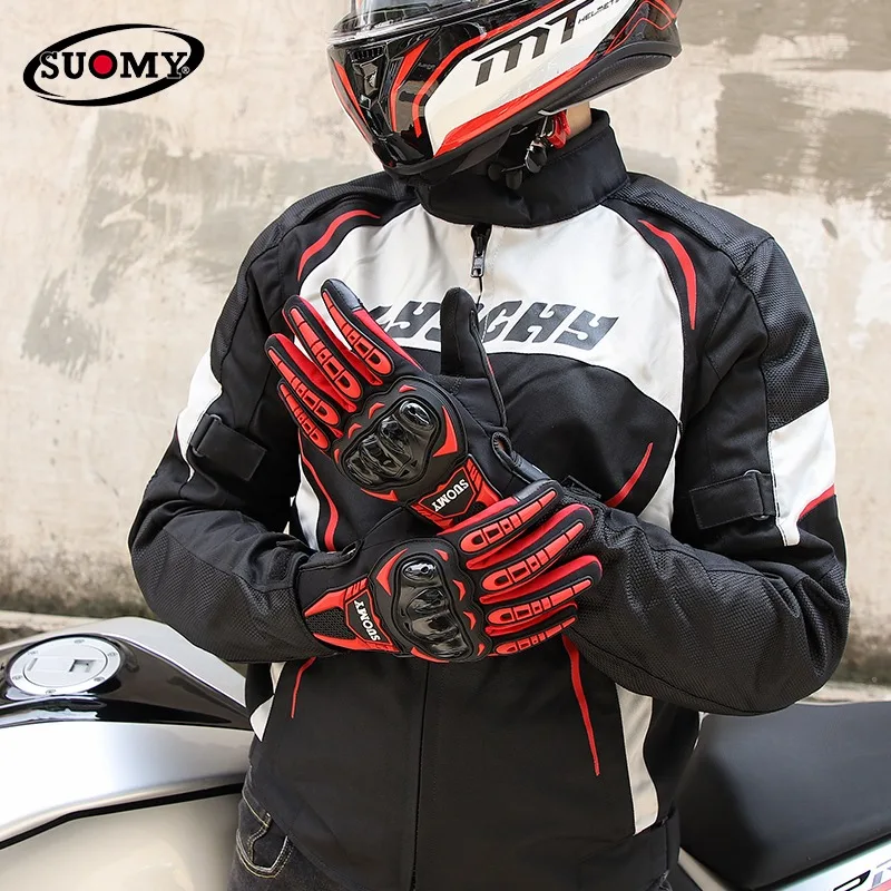Suomy Motorcycle Gloves Men Women Winter Waterproof Touch Screen Motocross Biker Cycling Autumn Racing Gear Size M to 3XL