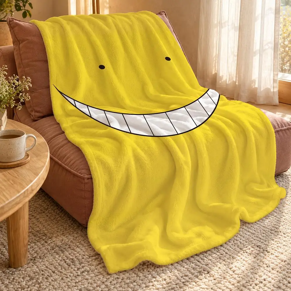 Anime Assassination Classroom Cartoon Throw Double Sided Flannel Throw Blanket Soft Travel Camping Sofa Bed Home