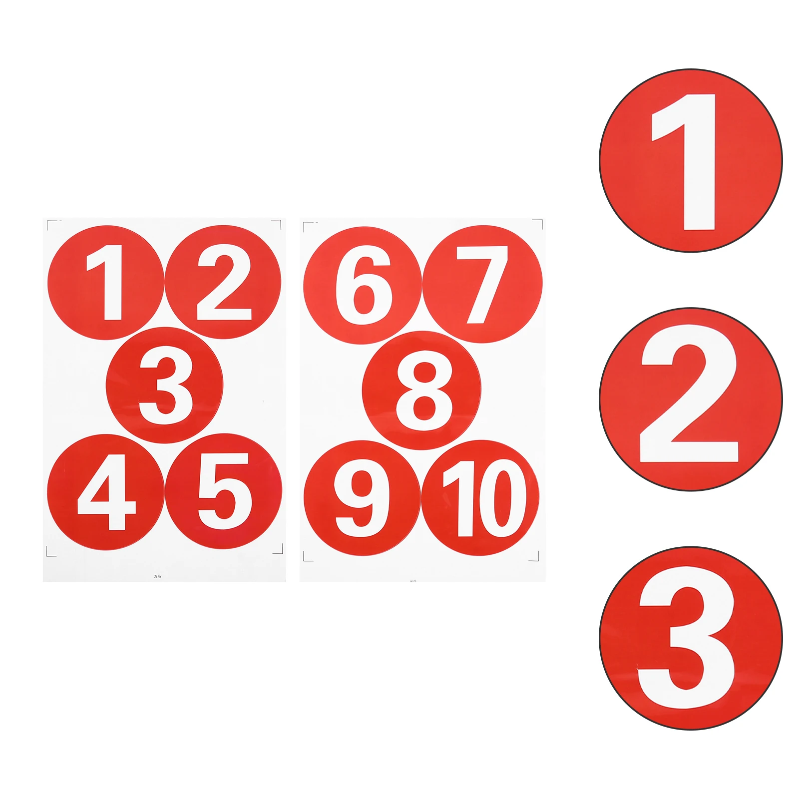 

2 Sheets Waterproof Number Stickers Round Pvc Adhesive Labels Outdoor Office Serial Home Number Pasters Diy Machine Appliance