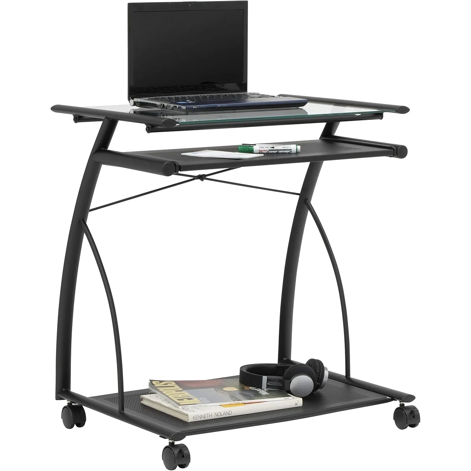 Designs L-Shaped Computer Home Office Desks and Laptop Cart